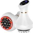 Lymphatic Drainage Massager, Anti-Cellulite Massager For Body Cellulite and Thigh & Belly Stretch Marks Reduction, Handheld Massage tools for lymphedema & lipedema, Sciatica Nerve pain relief Devices (White)