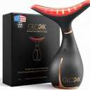GLO24K Red Light Face & Neck Beauty Device 3-in-1 Facial Massager Tool with LED & Vibration for Skin Revitalization and Neck Firming