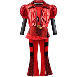 Lgandpg Rise of Red Costume Kids, Red Costumes Girls 3PCS Outfit, 150