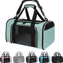 Cat Dog Carriers Soft-Sided, Pet Travel Carrier for Small Cats Dogs Under to15lbs, Soft-Solid Collapsible Carrier,(Medium,Green) (17.0"L x 11.0"W x 11.0"H)