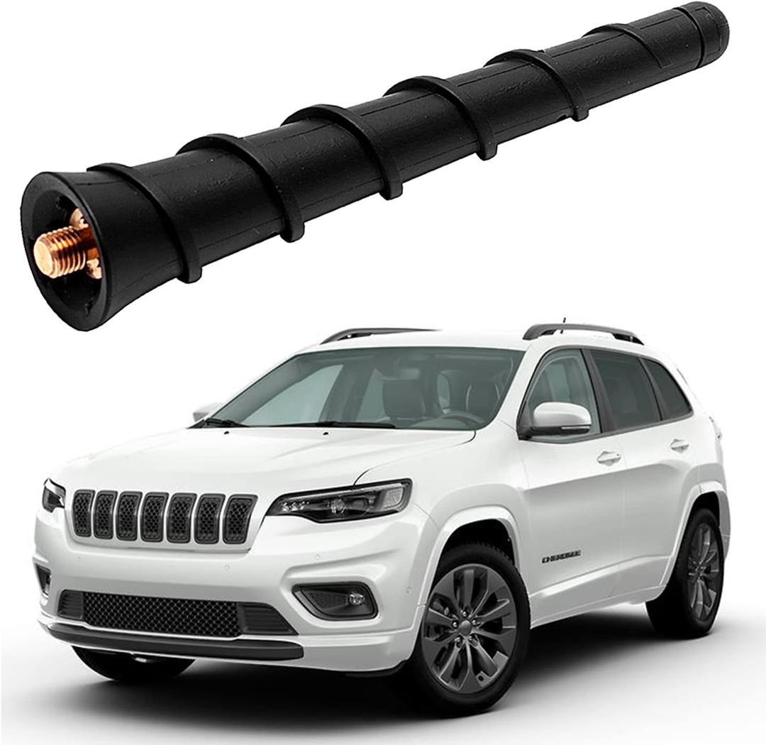 Short Antenna for 2011-2025 Jeep Cherokee, Renegade, Compass, Grand Cherokee, Chrysler 200, Dodge Avenger, Dart, Durango, Journey, Nitro, Fiat 500 5091100AA 68297936AA (4.5 Inch Standard Head)