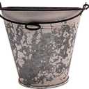 Galvanized Half Round Bucket Wall Planters, Rustic Hanging Decor, 6.75 Inches