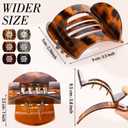 Obeoby 6 PCS Flat Hair Clips, Medium Flat Claw Clips French Hair Barrettes Accessories for Women Girls (Tortoiseshell)
