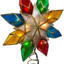 Kurt Adler 10-Light Multi-Color Capiz Star Tree Topper