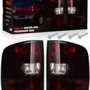 OKLPF Smoked Red Tail Lights Compatible With 07-14 Chevy Silverado | 2007-2014 Chevy Silverado 1500 2500HD 3500HD,Include Bulb and Harness,Left and Right Rear Brake Taillight Assembly