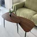 Nesting Coffee Table Set of 2 Coffee Tables Nesting Tables for Living Room Wooden Small Table Triangle Walnut Mid-Century Modern, 31.1" x 20.8" x 17.1"