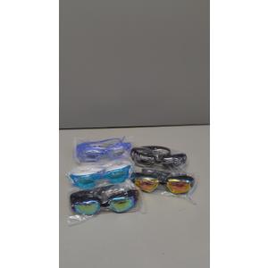 Treela 5 Pcs Swimming Goggles for Adults Pool Goggles Swim Glasses Bulk Multipack Anti Fog Silicone No Leaking, Vivid Style