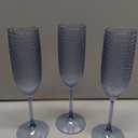 24 Pack Plastic Champagne Flutes Vintage Light Blue Goblet Champagne Glasses Unbreakable Wedding Toasting Glasses Diamond Wine Glasses Crystal Wine Cups Clear Drinking Glasses 5.5 OZ for Bridal Shower
