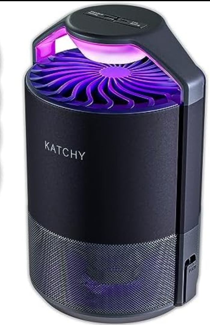 Katchy Flying Insect Trap Indoor – Catcher & Killer for Mosquito, Fruit Fly, Gnat & Small Moth – Non-Zapper with Suction & Blue Light – Ideal for Indoor Spaces, Kitchen & Plants (Original, Black)