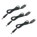 HiLetgo 3pcs USB to DC Convert Cable 5V to 12V Voltage Step-Up Cable Max Power 10W 5.5x2.1mm DC Connect Male 1M