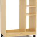 VISWIN Art Cart Organizer, Solid Beechwood Art Supply Storage Organizer with Caster Wheels, 3-Tier Multifunctional Rolling Utility Storage Cart for Studio, Classroom, Artists - Natural