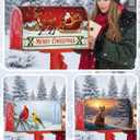 3PCs Winter Christmas Mailbox Covers Magnetic Standard Size, 21x18 Inch Santa Cardinal Snow Letter Box Cover Sets, Waterproof Holiday Mail Box Wraps Yard Garden Decorations