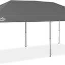 YOLI Fortitude EasyLift 200 Instant Pop-Up Canopy, 10x20 Heavy Duty Pavilion with EasyLift Tech & Heat Reflective Top  Gray