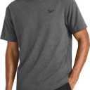 Reebok Mens Short Sleeve Crewneck Embroidered T-Shirt, Standard Fit, Lightweight Stretch Cotton Fabric (Medium)