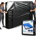 TICONN Mattress Bags for Moving, Heavy Duty King Mattress Cover Storage Bag with Full-Around Handle and Adjustable Buckles (Black, King)