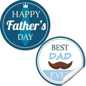 3 x Happy Father's Day Stickers 2 Inch Father's Day Envelope Seals Labels Adhesive Father's Day Wrap Circle Labels for Party Favors Greeting Card 500 Pcs/Roll