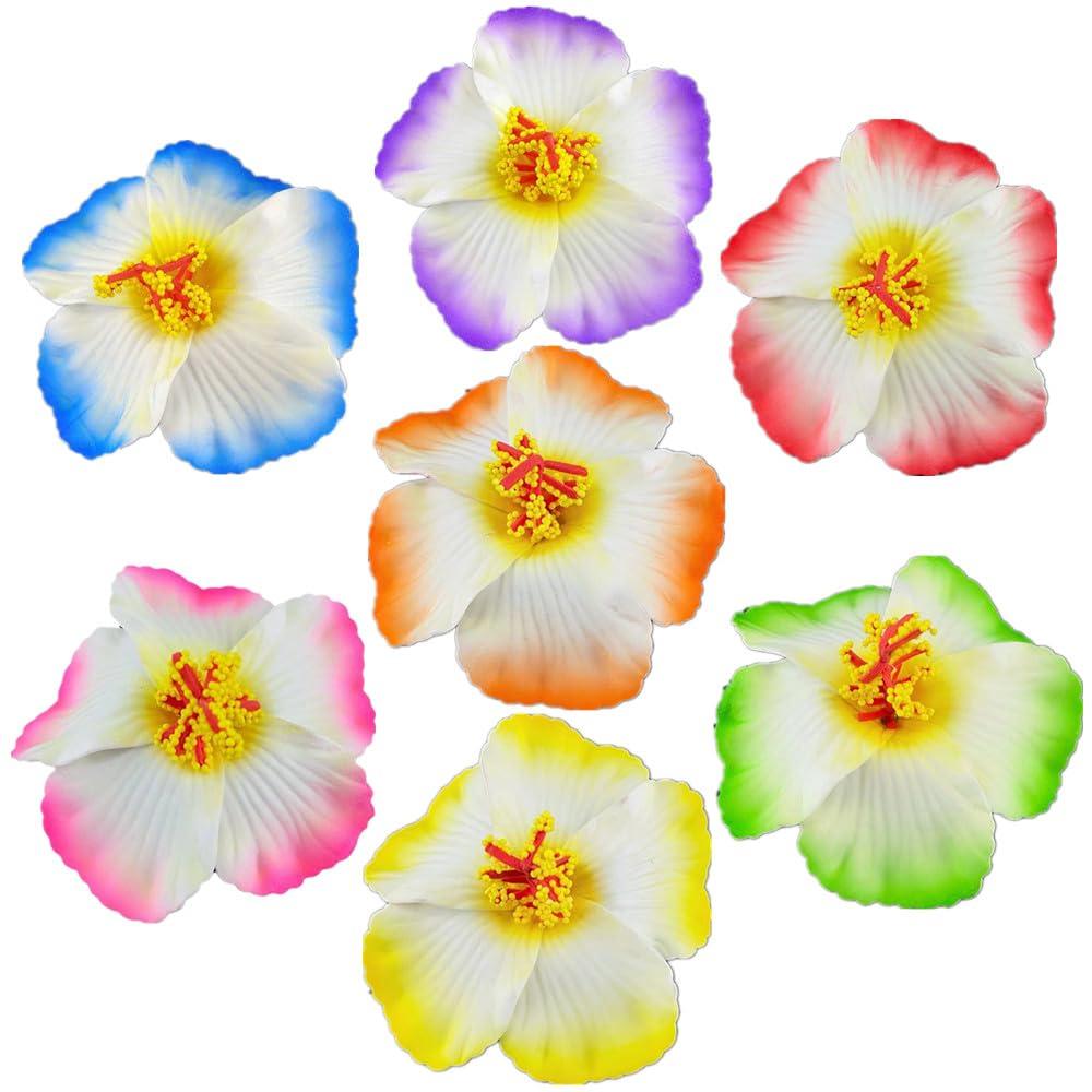 Artificial Hawaiian Flower Hair Clips,Bohemian Flower Hairpin for Seaside Holiday,Bridal Hair Bobby Pins Headwear,Hawaiian Beach Hair Accessories for Women Girls (Plumeria)