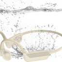 Swimming Headphones-Bone Conduction Headphones, IP68 Waterproof Open Earphones, LiteSurge Bluetooth 5.4 Underwater Sport Earbuds with 32 GB MP3 Memory for Swimming, Marathon-Khaki