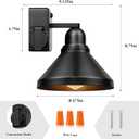Brightever Motion Sensor Outdoor Wall Lights, Dusk to Dawn Porch Lights Outdoor Wall Sconces, Exterior Barn Lighting Fixtures with Outlet, Black Outside Lights for House, 2-Pack
