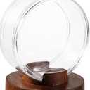 Hockey Puck Display Cases with Wooden Bases, Acrylic Clear Hockey Puck Display Stand Hockey Puck Holder Frame Souvenir Display Stand for Displaying Autograph Hockey Puck Collection