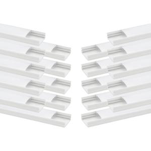 Besseto 20Pack 6.6Ft/2M White LED Aluminum Channel,LED Strip Light Diffuser Aluminum Channel Profile Housing Extrusion for Under Cabinet Counter and Stairs (White-20Pack 6.6ft)