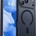 CANSHN Magnetic Compatible with iPhone 17 Pro Case, Upgraded [Full Camera Protection] [Compatible with Magsafe] [Translucent Matte] Shockproof Protective Phone Cover 6.3 Inch - Black