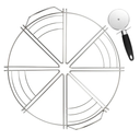 Cut Perfectly Even Slices - Pizza Cutting Guide with Pizza Cutter | 1-Pack | Ideal for 12", 14", 16" Pizzas | 8 Slices | Stainless Steel | Easy to use | Commercial Use | Cuisine Ready