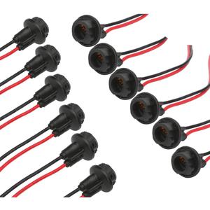 Senzeal 12pcs T10 W5W 194 LED Bulbs 921 Sockets Adapter Rubber + Copper Wire for LED Bulbs Replacement