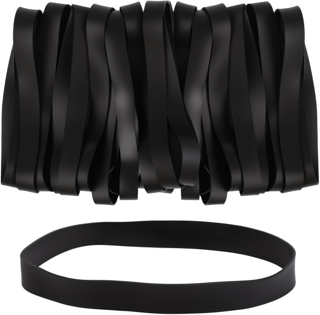 Large Rubber Bands Heavy Duty, 22 Pcs Size 107 Black Rubber Bands, Elastic Bands Suitable for Office Supplies and Trash Cans.