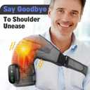 Cordless Shoulder Heating Pad with Massage, Heated Shoulder Wrap for Pain Relief, Heated Shoulder Brace Shoulder Massager for Frozen Shoulder Relief Rotator Cuff, Grey