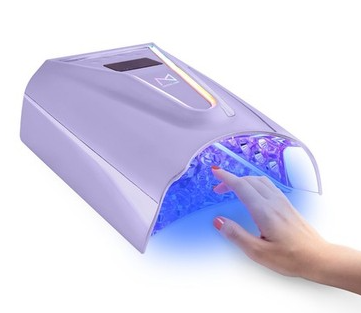 M  Crystal Cure 128W UV Nail Lamp  Fast Curing Nail Light with 45 Powerful 365nm+405nm LEDs  Cordless, Rechargeable, Auto Sensor  UV Light for Gel Nails for Manicures & Pedicures (Violet)