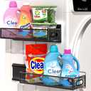 DTUQYX 2-Pack Magnetic Pull Out Laundry Organizer, Slide Out Magnetic Shelves for Washing Machine, Strong Magnet Metal Basket for Washer Dryer Laundry Room, Heavy Duty Widen Spice Rack for Kitchen