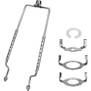 8 9 10 11 12 inch Lamp Shade Harp Holder, ALUCSET Adjustable Lamp Harp Kit, Fit Both Standard Lamp Rod and E14 E26 E27 Light Base UNO Fitter Adapter Converter Finial Set, Lampshade Bracket (Silver)