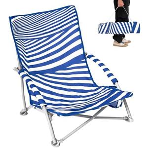 #WEJOY Beach Chair with Backpack Straps, Heavy Duty Backpack Beach Chairs for Adults with Cup Holder, High Back Lightweight Portable Chair for Camping Sand Lawn, Support to 300lbs, Blue