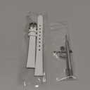 ANNEFIT Women's Leather Watch Band 12mm Lizard Grain Slim Thin Replacement Strap White/Gold Buckle