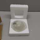 Small Decorative Bowl decor, Scalloped Pedestal Bowls for Modern Home Decor,Ruffle Decor,Stylish Key Bowl for Entry Table,Decorative Fruit Bowl for Kitchen Counter,Light Gray (6inch)