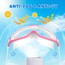 Swim Goggles for Kids 3-15 with Earplugs Large Frame Anti-Fog/UV Swimming Goggles for Boys Girls Toddler 2PCS