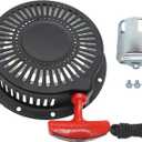 Universal Pull Start Assembly Compatible with 338cc 339c 389cc 390cc 420cc 439cc 459cc Portable Generators and Engines, for 6 or 4 Bolt Recoil Starter Cord Rope Assy