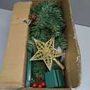 3 Ft Green Christmas Tree with Lights, Timer 8 Modes DIY 50 Warm White Lights Battery Operated Small Artifical Full Xmas Tree Pine Needles Cones Red Berry for Tabletop Home Indoor Holiday Party Decor