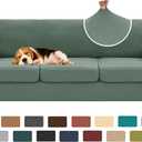 XINEAGE New 4 Pieces Extra Large Couch Covers for 3 Cushion Sofa Super Stretch Sofa Cover for 3 Large Seat Cushion Universal Slip Cover for Living Room (Pea Green), 91"-110"(3 Cushions)
