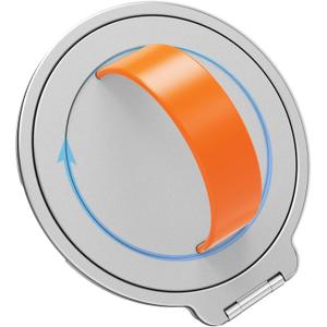 Grat 3 for Magsafe Magnetic Phone Grip Stand, 360 Rotatable Silicone Strap Phone Loop Holder, Detachable Ring Kickstand Compatible with iPhone 17 Pro Max Air 16 15 14 13 12, Silver