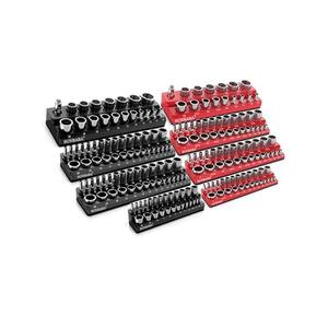 SUNBABA 8-Piece Magnetic Socket Organizer Set,1/2", 1/4" and 3/8" SAE & Metric Deep & Shallow Socket Holder Kit, Socket Trays, holds 197Pcs Sockets (sockets not included)