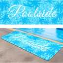 Poolside Rubber Drainage Mat, 17.3" x 47.2" Non-Slip Heat Resistant Outdoormat, Durable Quick Drain Pool Deck Mat for Patio, Bathroom, Garden, Indoor & Outdoor Use