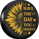 Spare Tire Cover Sunflower Waterproof and Dustproof RV Spare Tire Cover for Trailers SUV Travel Truck Camper Wheel Cover 14 Inch (14 inch (Tire Diameter 60-69cm/23.6-27.1in))