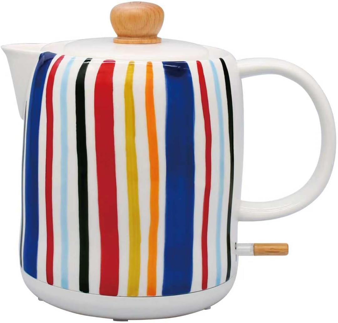 1.0-Liter Ceramic Electric Kettle, 1000W Rapid Boil, Tea Kettles Pot & Hot Water Boiler For Coffee & Tea, Teapot Auto Shut-Off, Boil-Dry Protection (A19)