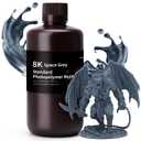 ELEGOO 8K Standard Resin for 3D Printing, Ultra Precision, 405nm Fast UV Curing Photopolymer 3D Resin for 8K 9K 12K 16K Resin 3D Printer, Space Grey 1000g