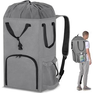 Laundry Bag Backpack Extra Large, 110L Laundry Backpack Heavy Duty with Shoulder Straps, Collapsible and Mesh Pocket Dorm Laundry Basket Hamper Bag for College, Travel, Laundromat, Apartment Grey