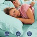 Extra Deep Queen Fitted Sheet - Hotel Luxury Single Fitted Sheet Only - Easily Fits 18 inch to 24 inch Mattress - Ultra Soft, Wrinkle & Fade Free w/Extra Deep Pockets - Breathable & Comfy - Spa Blue