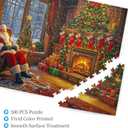 Christmas Wooden Puzzle 500 Piece Jigsaw Family Friendly Brain Teaser 15x20.4 Inches Unique Design for Home Decor and Birthday Party Gift Toy