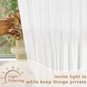 Likiyol Linen Curtains for Living Room 84 Inch Length Farmhouse Window Curtains for Bedroom with Ruffle Light Filtering Curtain Rustic Country Drapes Rod Pocket Window Treatments, White, 2 Panels